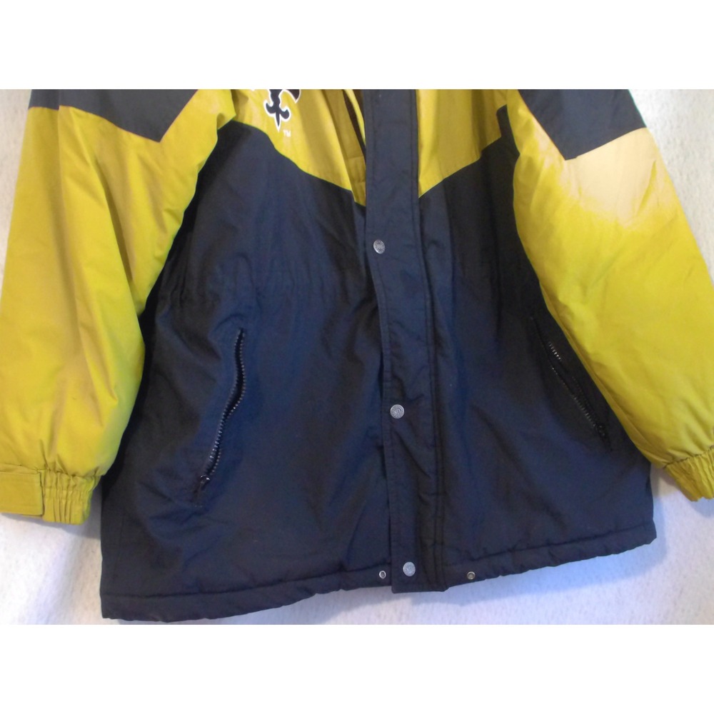NFL Vintage New Orleans Saints NFL Puffer Jacket Yellow Black Mens XL - Picture 12 of 12